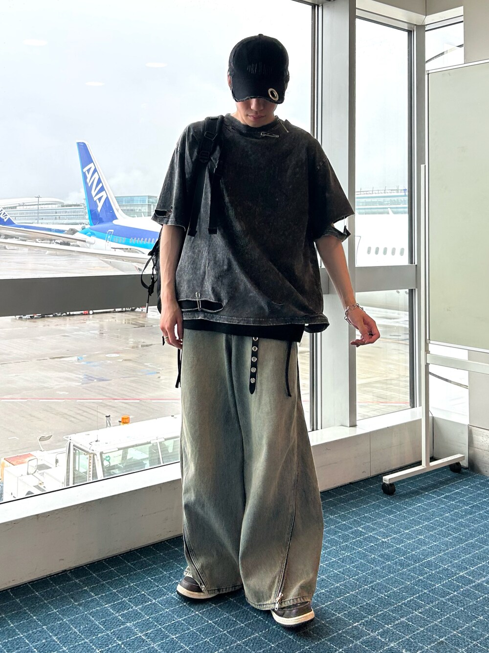 GRANCY アイレット デザイン ダメージ キャップ ブラック FREE GRANCY（グランシー）の「【GRANCY】EyeletDesign DamageCap