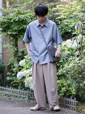 「ETELIO（エテリオ）の【2点セット】サージカルステンレスフープ　イヤーカフ　巾着付き（イヤーカフ）」を使った、つぐ吉さん（メンズ・172cm）の夏コーディネート