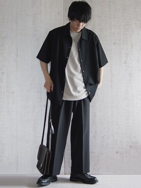 「DEVICE（デバイス）の【WEARISTA こーせ ×DEVICE コラボ】Rename フロントバックル ショルダーバッグ（ショルダーバッグ）」を使った、つぐ吉さん（メンズ・172cm）の春コーディネート