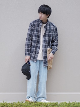 「NO NEED（ノーニード）のアイテム（トップス）」を使った、つぐ吉さん（メンズ・172cm）の秋コーディネート