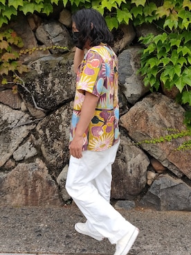 「VANS（バンズ）の【VANS/バンズ】ANAHEIM AUTHENTIC 44 DX（スニーカー、ホワイト系）」を使った、Noriyukiさん（メンズ・169cm）の夏コーディネート