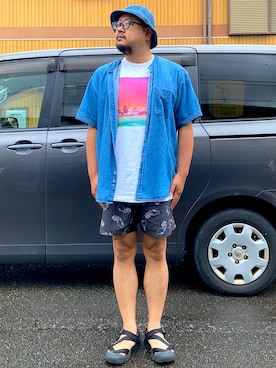 「OLDMAN（オールドマン）のアイテム」を使った、Cokky さん（メンズ・178cm）の夏コーディネート