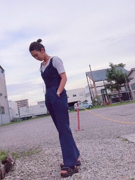 「FREE'S MART（フリーズマート）のアイテム（オールインワン・サロペット）」を使った、kumiik_147 さん（レディース・152cm）の夏コーディネート
