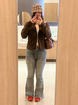 「アイテム（キャップ）」を使った、凛♡*。さん（レディース・152cm）の秋コーディネート