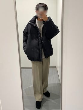 「LIDNM（リドム）のアイテム（ダウンジャケット/コート）」を使った、NO_BUさん（メンズ・177cm）の冬コーディネート