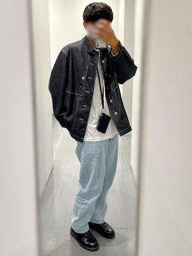 「WYM」｜「アイテム（デニムジャケット）」を使った、NO_BUさん（メンズ・177cm）の秋コーディネート