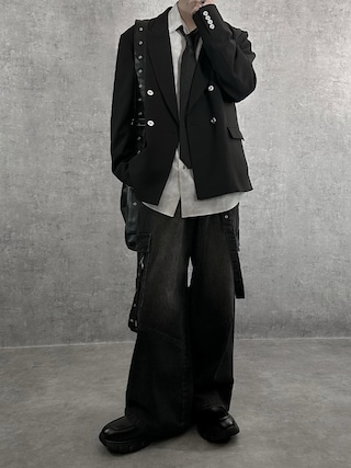 「SERACE（セラス）の【SERACE】Loose drape silver button double tailored jacket / ルーズドレープシルバーボタンダブルテーラードジャケット（テーラードジャケット）」を使った、cobaさん（メンズ・173cm）の春コーディネート