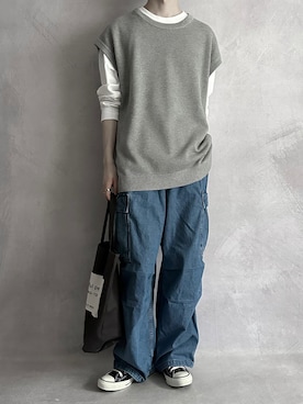 「アイテム（ベスト）」を使った、cobaさん（メンズ・173cm）の夏コーディネート