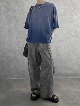 「アイテム（カーゴパンツ）」を使った、cobaさん（メンズ・173cm）の春コーディネート