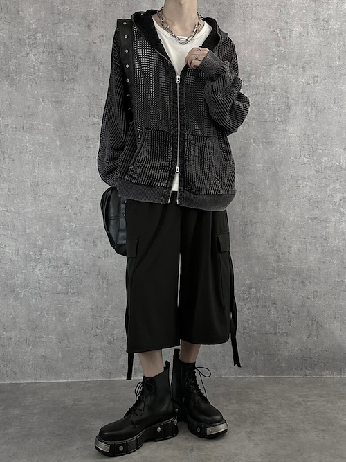「SERACE(セラス)の【SERACE】Vintage design loose mesh zip parker / ヴィンテージデザインルーズメッシュジップパーカー(パーカー)」を使った、cobaさん(メンズ・173cm)の夏コーディネート