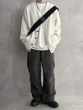 「アイテム（Tシャツ/カットソー）」を使った、cobaさん（メンズ・173cm）の冬コーディネート