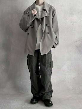 「アイテム（スウェット、シルバー系）」を使った、cobaさん（メンズ・173cm）の冬コーディネート