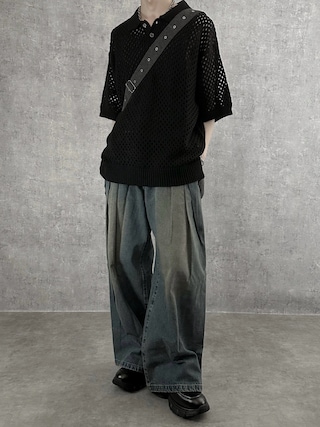 「Classical Origin（クラシカルオリジン）のヴィンテージ加工3タックワイドバルーンデニムパンツ／Vintage-Washed Three-Tuck Wide Balloon Denim Pants（デニムパンツ）」を使った、cobaさん（メンズ・173cm）の春コーディネート