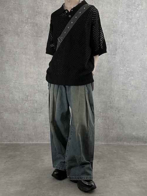 「Classical Origin（クラシカルオリジン）のヴィンテージ加工3タックワイドバルーンデニムパンツ／Vintage-Washed Three-Tuck Wide Balloon Denim Pants（デニムパンツ）」を使った、cobaさん（メンズ・173cm）の春コーディネート