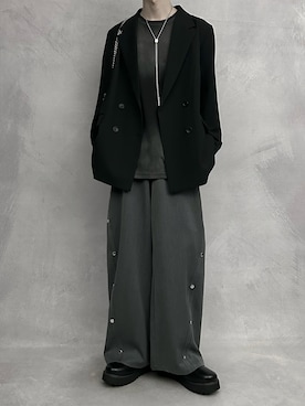 「アイテム（リング）」を使った、cobaさん（メンズ・173cm）の秋コーディネート
