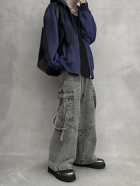 「SERACE（セラス）の【SERACE】High sole shark lace up shoes / ハイソールシャークレースアップシューズ(＋5㎝厚底)（ドレスシューズ）」を使った、cobaさん（メンズ・173cm）の秋コーディネート