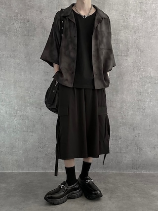 「SERACE(セラス)の【SERACE】2way loose drape vintage patterned short sleeve shirt / 2wayルーズドレープヴィンテージ柄半袖シャツ(シャツ/ブラウス)」を使った、cobaさん(メンズ・173cm)の春コーディネート