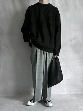 「Coming soon…」｜「アイテム（スラックス）」を使った、cobaさん（メンズ・173cm）の冬コーディネート