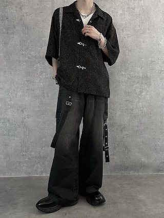 「SERACE(セラス)の【SERACE】Fireman tweed short sleeve shirt / ファイヤーマンツイード半袖シャツ(シャツ/ブラウス)」を使った、cobaさん(メンズ・173cm)の夏コーディネート