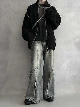 「アイテム（リング）」を使った、cobaさん（メンズ・173cm）の秋コーディネート