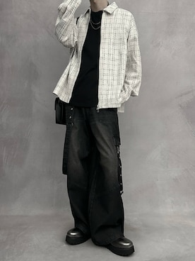 「アイテム（リング）」を使った、cobaさん（メンズ・173cm）の秋コーディネート