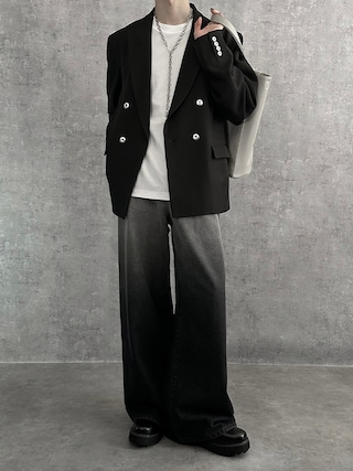 「SERACE（セラス）の【SERACE】Loose drape silver button double tailored jacket / ルーズドレープシルバーボタンダブルテーラードジャケット（テーラードジャケット）」を使った、cobaさん（メンズ・173cm）の春コーディネート