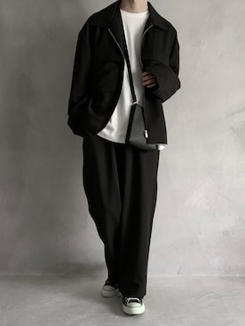 「ジップブルゾン」｜「アイテム（ブルゾン）」を使った、cobaさん（メンズ・173cm）の冬コーディネート