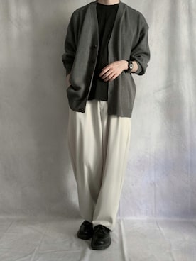 カーディガン ボレロを使った 黒tシャツ のメンズ人気ファッションコーディネート Wear