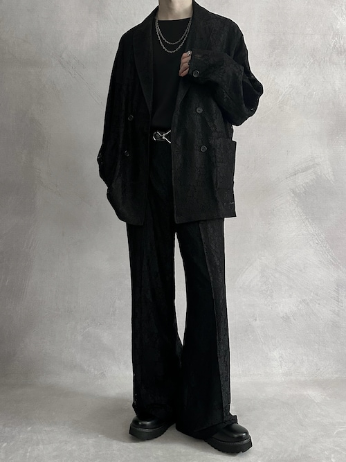 SERACE】Flower lace loose double tailored jacket / フラワー