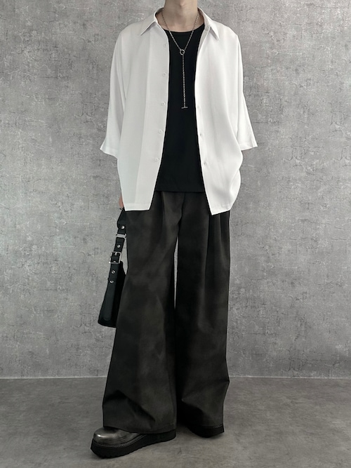 「SERACE(セラス)の【SERACE】Stainless chain necklace (lariat necklace) / ステンレスチェーンネックレス(ラリエットネックレス)(ネックレス)」を使った、cobaさん(メンズ・173cm)の夏コーディネート