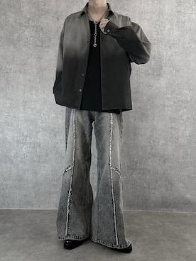 「アイテム（リング）」を使った、cobaさん（メンズ・173cm）の秋コーディネート