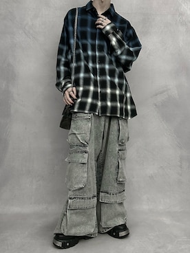 「アイテム（リング）」を使った、cobaさん（メンズ・173cm）の秋コーディネート