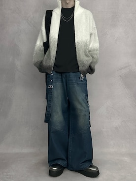 「アイテム（カーゴパンツ）」を使った、cobaさん（メンズ・173cm）の冬コーディネート