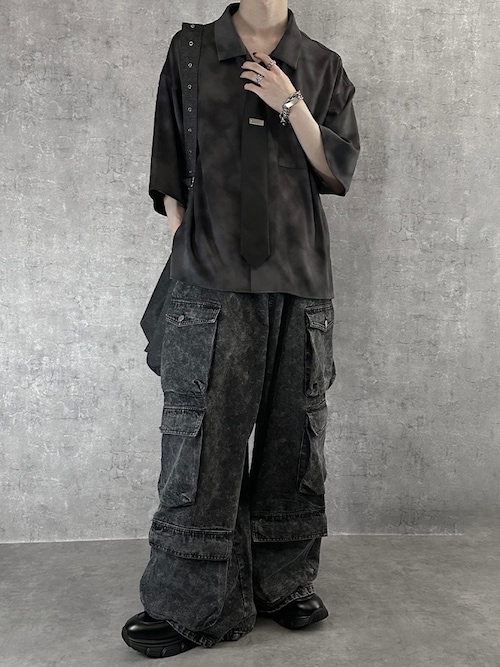 「SERACE(セラス)の【SERACE】2way loose drape vintage patterned short sleeve shirt / 2wayルーズドレープヴィンテージ柄半袖シャツ(シャツ/ブラウス)」を使った、cobaさん(メンズ・173cm)の春コーディネート