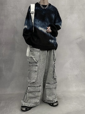 「アイテム（ニット/セーター）」を使った、cobaさん（メンズ・173cm）の秋コーディネート