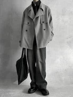 「SERACE」｜「アイテム（トレンチコート）」を使った、cobaさん（メンズ・173cm）の冬コーディネート