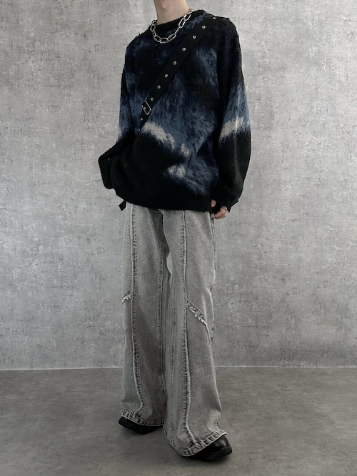 「SERACE(セラス)の【SERACE】Loose silhouette abstract shaggy cardigan / ルーズシルエットアブストラクトシャギーカーディガン(カーディガン/ボレロ)」を使った、cobaさん(メンズ・173cm)の秋コーディネート