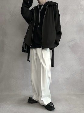 「アイテム（カーゴパンツ）」を使った、cobaさん（メンズ・173cm）の夏コーディネート