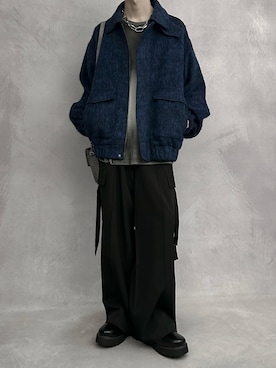 「アイテム（リング）」を使った、cobaさん（メンズ・173cm）の秋コーディネート