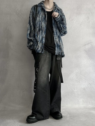 「SERACE（セラス）の【SERACE】Vintage design suspenders cargo denim pants / ヴィンテージデザインサスペンダーカーゴデニムパンツ（カーゴパンツ）」を使った、cobaさん（メンズ・173cm）の夏コーディネート