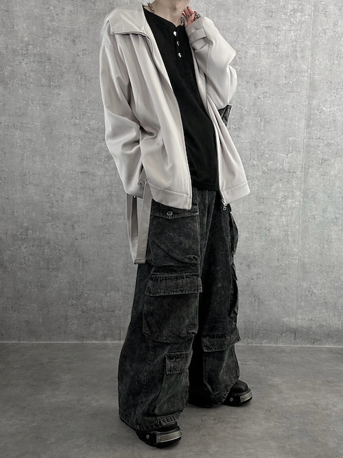SERACE】Loose drape suspenders mountain parka / ルーズドレープ 
