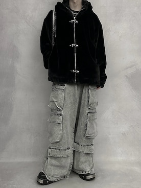 「アイテム（リング）」を使った、cobaさん（メンズ・173cm）の冬コーディネート