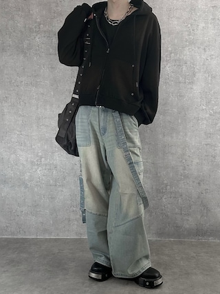 「SERACE(セラス)の【SERACE】HEAVY WEIGHT DRAW CORD SHORT DOUBLE ZIP HOODIE / ヘビーウェイトドローコードショートダブルジップフーディー(パーカー)」を使った、cobaさん(メンズ・173cm)の秋コーディネート