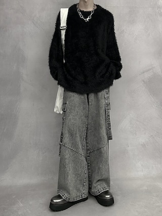 「SERACE（セラス）の【SERACE】Vintage design suspenders cargo denim pants / ヴィンテージデザインサスペンダーカーゴデニムパンツ（カーゴパンツ）」を使った、cobaさん（メンズ・173cm）の秋コーディネート