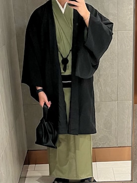 「アイテム（着物）」を使った、誠さん（メンズ・173cm）の秋コーディネート