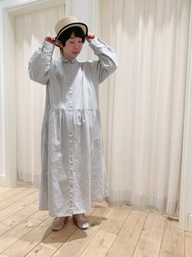 「サマンサモスモス」｜「アイテム（シャツワンピース）」を使った、や。さん（レディース・156cm）の春コーディネート