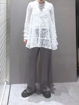 「FREE'S MART（フリーズマート）のアイテム（スラックス）」を使った、さらさん（レディース・160cm）の春コーディネート