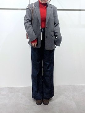 「アイテム（テーラードジャケット）」を使った、さらさん（レディース・160cm）の冬コーディネート