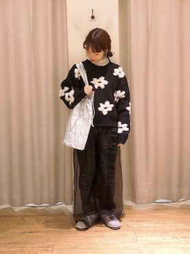 「ehka sopo（エヘカソポ）のムートン風シューズ（ブーツ）」を使った、はじさん（レディース・155cm）の秋コーディネート