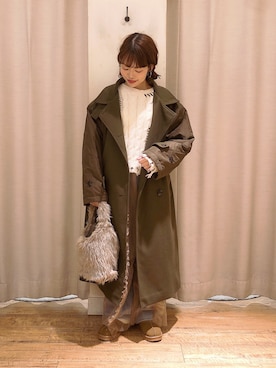 「ehka sopo（エヘカソポ）のアイテム（その他アウター）」を使った、はじさん（レディース・155cm）の秋コーディネート